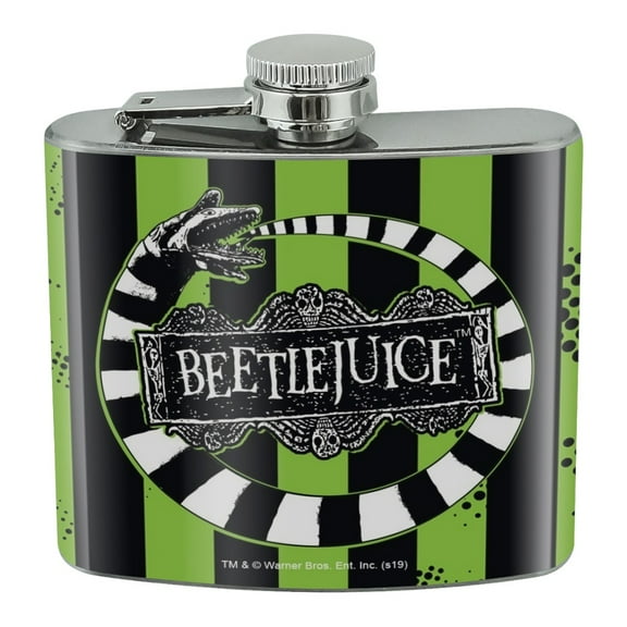 Beetlejuice Beetle Worm Stainless Steel 5oz Hip Drink Kidney Flask