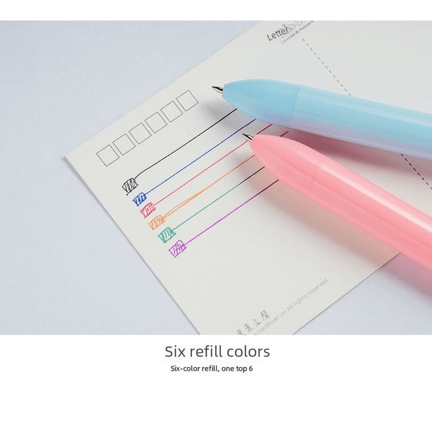 Bolígrafo multicolor de seis colores con forma de concha de color, bolígrafo de dibujos animados