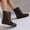 Brown, variant on Bnwani Womens Boots Winter Fashion Toe Flat Ankle Strap Casual Solid Knight Boot Black Size 5