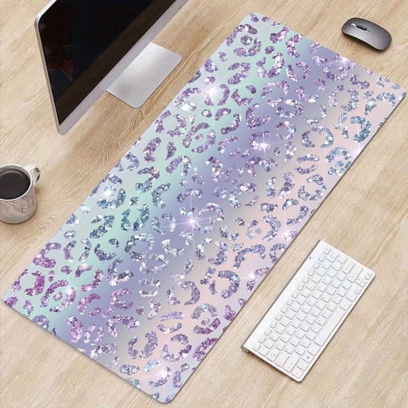 UPCEED Sparkle Effects Mouse Pad Pink Blue Purple Mouse Pad 23.6"x11.8" HD Printed Non-Slip Stitched Edges Desktop Mat