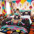 thumbnail image 5 of Erosebridal Pink Teal Drippy Baseball Bat Print Twin Bedding Sets, Colorful Sports Bedding Comforter Set for Kids Boys and Girls, Colorful Stars Reversible 7pcs, 5 of 6
