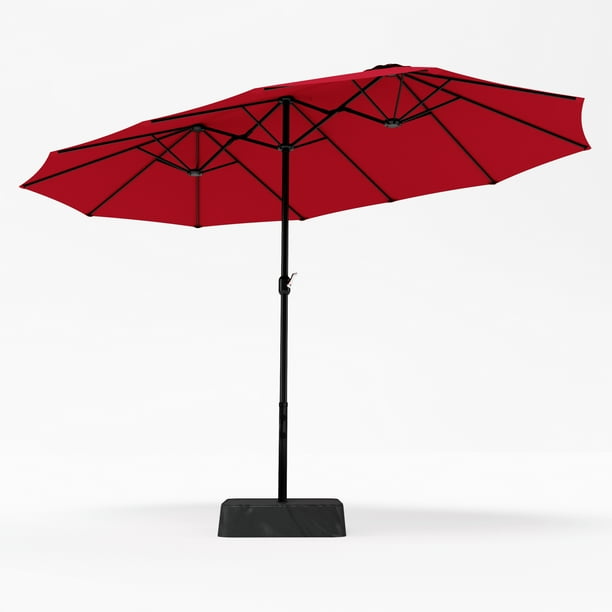 Mf Studio 15ft Double Sided Patio Umbrella With Base Large Outdoor Table Red Com Mf Studio 15ft Double Sided Patio, What Size Umbrella For 72 Inch Table