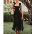 thumbnail image 4 of Vestido con tirantes y hombros anudados,Vestido sin mangas para mujer, Vestido con abertura lateral y dobladillo con volantes de encaje, Vestido de verano sin mangas para mujer, valor excepcional, 4 of 5