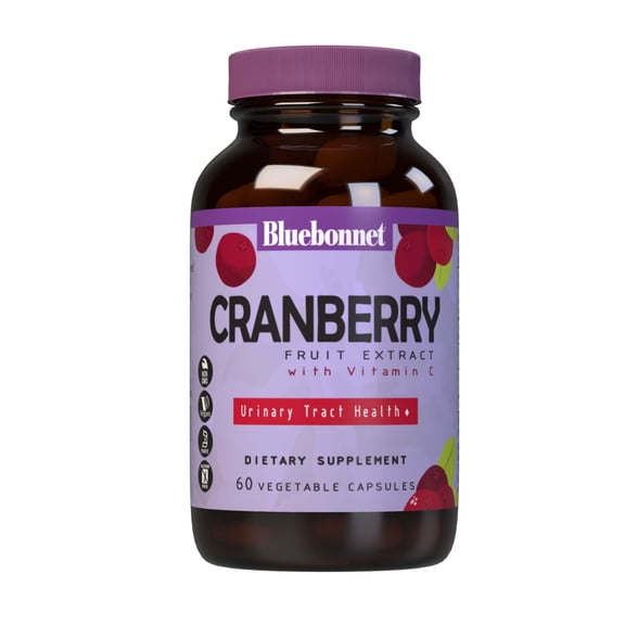 Bluebonnet Cranberry Fruit Extract, Urinary Tract Support*, 60 Vegetable Caps, 60 Days