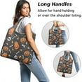 thumbnail image 2 of 5 Pack Foldable Shopping Bag,Gray Halloween Pumpkins Skulls and Bones Reusable Grocery Bags with Pockets,Large Reusable Tote Bags with Handles Waterproof & Lightweight, 2 of 6