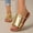 Gold, variant on Womens Gold Slide Sandals Open Toe Comfortable Braided Strap Flat Casual Beach Everyday Shoes,Size 6