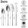 thumbnail image 2 of Juego de 8 piezas de acero inoxidable, juego de cubiertos de acero inoxidable, cuchillo para carne, cuchara de cena, tenedor de cena, cuchara de postre, 2 of 5
