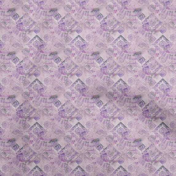 oneOone Velvet Medium Purple Fabric Asian Tie & Dye With Geometric Sewing Fabric By The Yard Printed Diy Clothing Sewing Supplies 58 Inch Wide