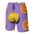 thumbnail image 5 of Disketp Men'S Swim Trunks Hawaiian Breathable Surf Beach Swimsuits Mesh Lining Beach Shorts With Pockets-Yellow Lemon And Orange, 5 of 9