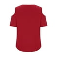 thumbnail image 5 of Womens Cold Shoulder Tops Summer Loose Casual V-NeckShort Sleeve Tunic Tee Blouses Solid Lightweight T-Shirts Tops, 5 of 7