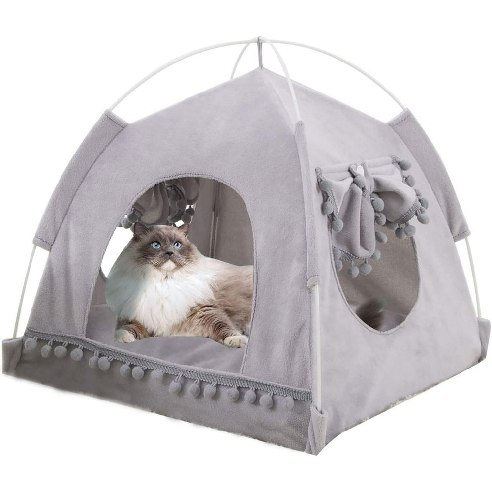 Cat Teepee Tent, Cat Beds for Indoor Cats, Small Cat Bed Cave, Folding