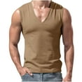 thumbnail image 3 of ZyeKqe Mens Slim fitted Tank Tops Seamless Sleeveless Undershirts V Neck Vests Stretchy Slim Fitted Basic Tees, 3 of 8