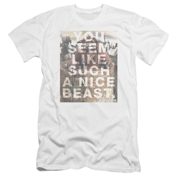Labyrinth Nice Beast Premium Canvas Adult Slim Fit 30/1 T-Shirt White