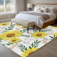 thumbnail image 4 of 6x9 Area Rugs for Living Room, Yellow Daisy Non Slip Area Rugs for Kitchen Bedroom Entryway, Farmhouse Country Flower Leaf Plant Wood Grain Washable Carpet Runner Rug Floor Mats for Bedroom, 4 of 8