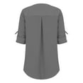 thumbnail image 5 of Breezora Elegant Women's V Neck Chiffon Blouse Soft Flowy Long Sleeve Pullover Top Lightweight Wrinkle Resistant For Work And Special Occasions S Size Grey, 5 of 8