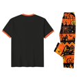 thumbnail image 4 of Halloween Family Matching Pajamas Short Sleeve Black Cat Print Top Pumpkin Ghost Pattern Long Pants Family Sleepwear Set, 4 of 6