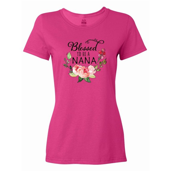 Inktastic Blessed to Be a Nana with Flowers Women's T-Shirt