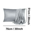 thumbnail image 6 of PiccoCasa 2 Pack Soft Silky Satin Envelope Pillowcases, Queen Light Gray, 6 of 8