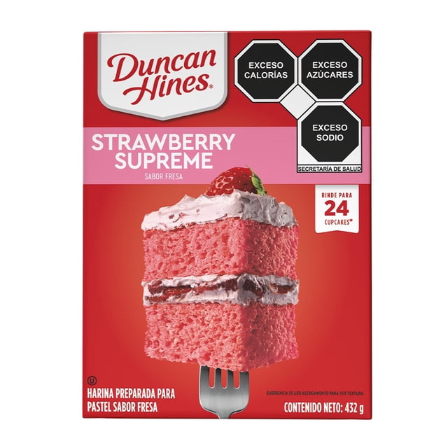 Harina para pastel Duncan Hines sabor Fresa Suprema 432 g