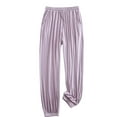 thumbnail image 2 of WXLWZYWL Women's Pajama Bottoms with Pockets Comfortable Lounge Pajama Pants Solid Color Elastic Waistband, 2 of 6