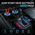 thumbnail image 3 of 8-in-1 Emergency Jump Starter & Tire Inflator – 4000A Peak for Gas/Diesel Engines, 150PSI Auto-Stop Air Compressor, LED Light + Power Bank | All-Climate (-40°F) Roadside Savior, 3 of 13