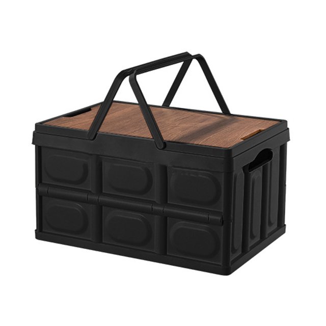 LCXmlly Dinner Tablecloth Foldable Storage Box Large Capacity Outdoor Camping Car Trunk Organizer (Handle Design Detachable Lid)