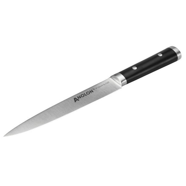Anolon Cutlery Japanese Stainless Steel Slicer Knife 8 Inch Black
