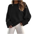 thumbnail image 1 of TaTaai Women's Loose Knit Round Neck Pullover Sweater, Fashion Street Style Soft Skin-friendly All Match Casual Tops Gift, 1 of 3