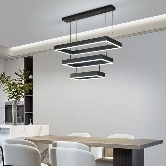 W/Remote Modern LED Chandelier Hanging Pendant Lamp Dimmable Ceiling Lighting Fixture