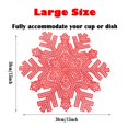 thumbnail image 5 of Snowflake Placemats Set of 6, Christmas Placemats Decorations Snowflake Tablemats Hollow Out Design Round Mats Dining Table Setting Kitchen for Christmas Wedding(Red), 5 of 5