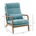 thumbnail image 5 of Hassch High Back Armchair Accent Linen Chair with Wood Armrest for Living Room, Blue, 5 of 10