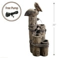 thumbnail image 4 of Teamson Home Outdoor Tiered Pelican and Wooden Post Waterfall Fountain, Brown, 4 of 6
