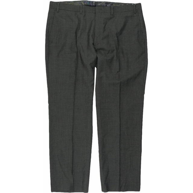 Tallia - Pantalones de vestir de lana para hombre, color gris, 36 W x 34 L
