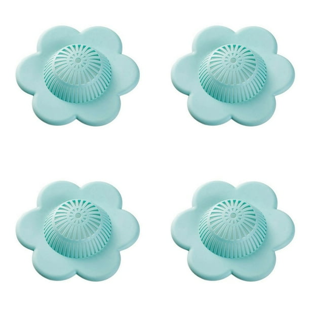 4 piezas Cubiertas de drenaje Herramientas Traje filtro de silicona para bañera y fregadero de agua de cocina