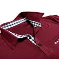 thumbnail image 6 of SGFCWSX Mens Short Sleeve Slim Fit Polo Shirts Button Collar Pocket Stylish Moisture Wicking Casual Golf Shirts for Men Wine Size 2XL, 6 of 9