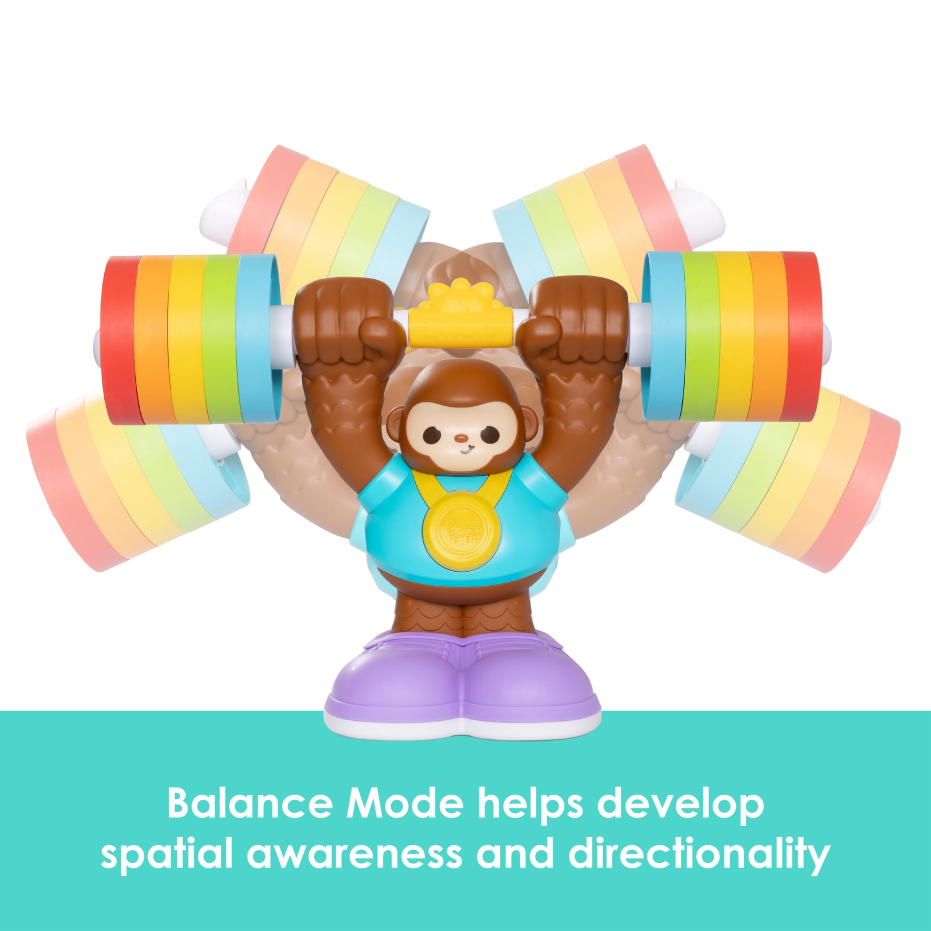 Smart Steps Balance Buddy Learning Monkey STEM Toy, 11 Piece Set for 12 Months and Up