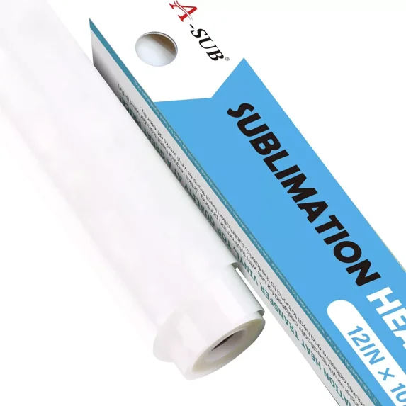 A-SUB  Sublimation HTV Vinyl Rolls, Matte Clear + Matte White, Mixed 2 Rolls, 12 inch X 10 ft Per Roll