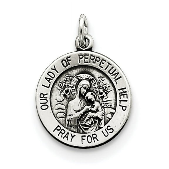 FJC Finejewelers Sterling Silver Our Lady Of Perpetual Help Medal Pendant Necklace - Chain Included