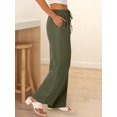 thumbnail image 5 of Cutuoiiu Women's High Waisted Solid Color Wide Leg Pants, Drawstring Elastic Waist with Pockets, Lightweight Loose Fit Long Trousers for Everyday Wear Gift, 5 of 8