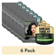 (6 pack) Herbishh Hair Dye Shampoo Black Color 3-in-1 Travel Pack (30ml x10) + Keratin Argan Oil Hair Mask for Dry, Damaged & Color Treated Hair, 150ml, Long Lasting Hair Color, For Women & Men