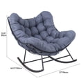 thumbnail image 5 of DEXYTUS Extra-Large Papasan Rocking Chair with Cushioned and Plush Padding for Bedroom, Gray, 5 of 5