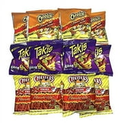 Hot Chips Variety Pack - Takis Fuego, Flamin' Hot Cheetos, And Hot Fries Pack Of 12 With A Mystery Item, Perfect Snack With A Surprise