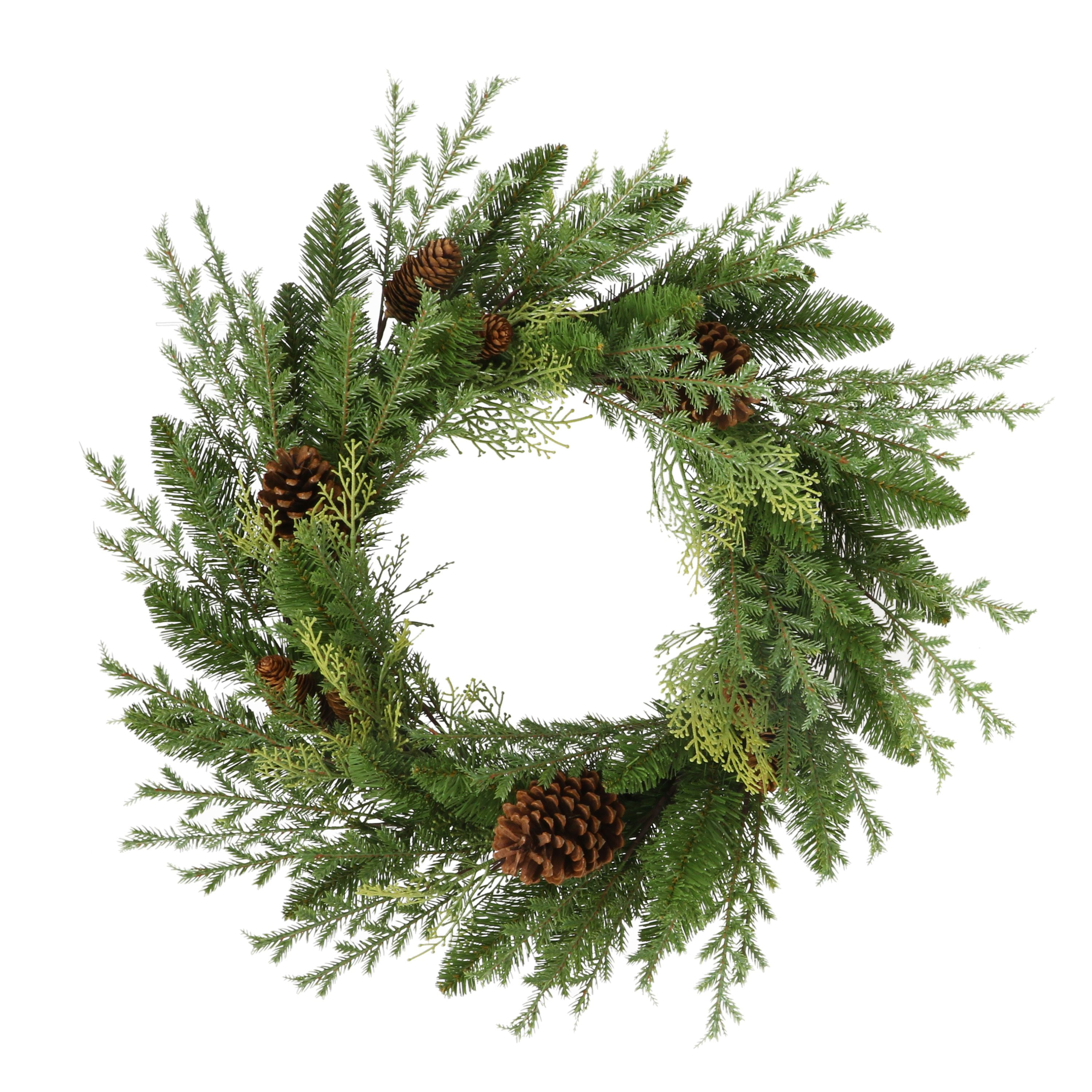 Reduced Price Traditional Everyday Mixed Greenery Front Door Wreath Ready to Ship