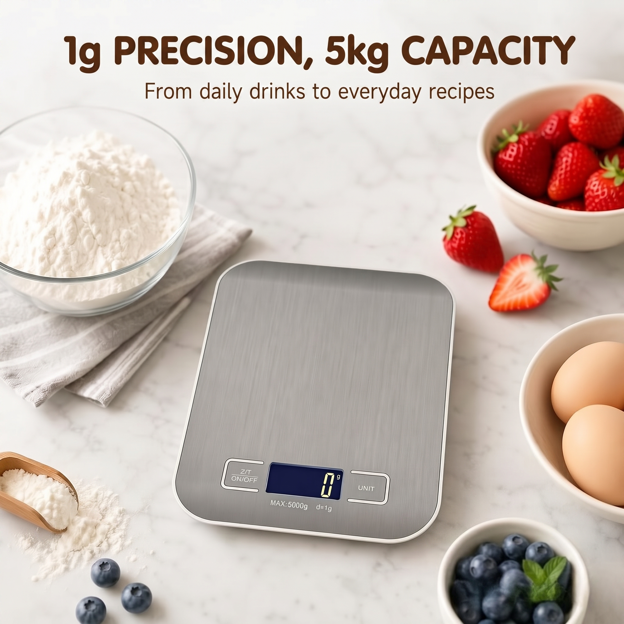 Faboho Digital Food Scale with Grams and Ounces, 11 lb photo 4