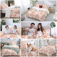 thumbnail image 5 of 3 Piece Burnt Orange Botanical Duvet Cover Set Full Size, Microfiber Comforter/Quilt Cover with Corner Ties and 2 Pillowcases, Vintage Nature Flower All Season Soft Bedding with Zipper Closure, 5 of 8