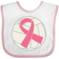 thumbnail image 3 of Inktastic Breast Cancer Volleyball Pink Ribbon Sports Gear Boys or Girls Baby Bib, 3 of 4