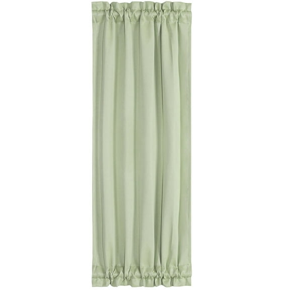Unique Bargains Solid Window French Door Curtain Panel Light Green 25" x 72"