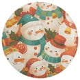 thumbnail image 3 of Christmas Cartoon Snowman Round Carpet Circle Rug Outdoor Patio Area Rug Washable Large Area Rugs Hallway Room Decor Fitness Mats, 3 of 8