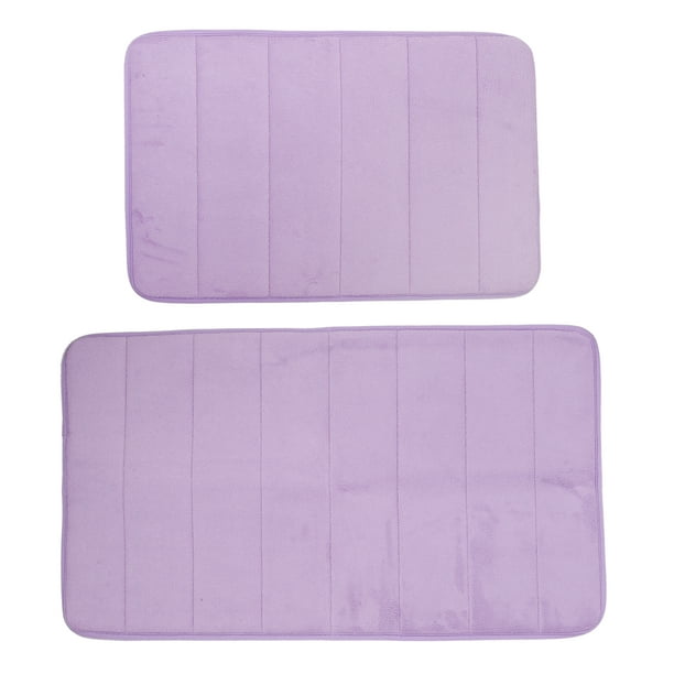 Alfombrilla de baño de espuma viscoelástica antideslizante Unique Bargains 2 uds Púrpura 40x60cm 50x80cm