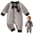 thumbnail image 2 of PEASKJP Newborn Baby Boy Clothes Fall Winter Baby Girls Boys Pajamas Long Sleeve Footless Romper 2 Way Zipper Tie Dye Pjs 0-24M Grey,9-12 Months, 2 of 9